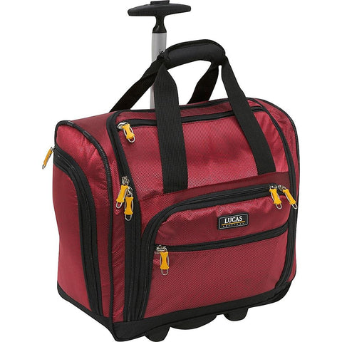 famous wheeled under seat cabin bag 16" - exclusive 3 colors soft side carry-on Luggage Red - strapsandbrass.com
