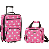 famous luggage riot 2 piece carry on luggage set 29 colors Luggage Pink dots - strapsandbrass.com