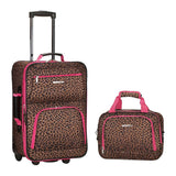 famous luggage riot 2 piece carry on luggage set 29 colors Luggage Pink Leopard - strapsandbrass.com