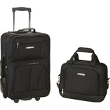 famous luggage riot 2 piece carry on luggage set 29 colors Luggage Black - strapsandbrass.com