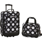 famous luggage riot 2 piece carry on luggage set 29 colors Luggage New Black Dot - strapsandbrass.com