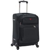famous travel gear expandable spinner luggage - 20" soft side carry-on Luggage Gray with Black - strapsandbrass.com
