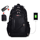 Backpack USB Charging & Anti-Theft<br> Canvas Backpack Black - strapsandbrass.com