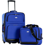 famous lets travel 2 piece carry on luggage set - Luggage RoyaBlue - strapsandbrass.com