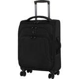 famous megalite vitality 8 wheel semi expander soft side carry-on Luggage Black with Gray - strapsandbrass.com