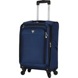 famous luggage Monterey 18" expandable carry-on soft side carry-on Luggage Blue - strapsandbrass.com