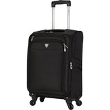 famous luggage Monterey 18" expandable carry-on soft side carry-on Luggage Black - strapsandbrass.com