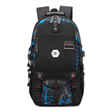 Backpack USB Charging & Water Resistant <br> Oxford Backpack Blue - strapsandbrass.com