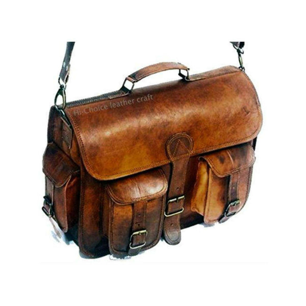 Briefcase & Laptop Bag <br> Genuine Leather Handbag  - strapsandbrass.com