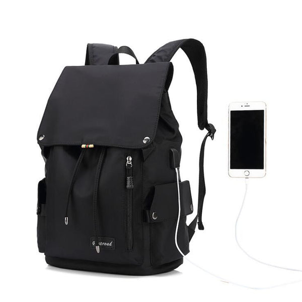 Backpack USB Charging<br> Nylon Backpack  - strapsandbrass.com