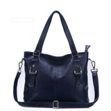 <bold>Messenger  / Crossbody Bag <br>Genuine-Leather Handbag Blue - strapsandbrass.com