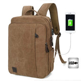 Backpack USB Charging & Anti-Theft <br> Canvas Backpack  - strapsandbrass.com