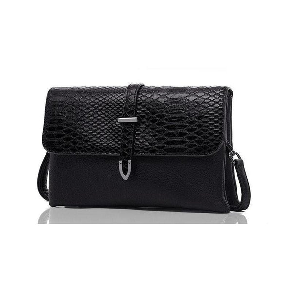 <bold>Messenger / Crossbody Bag <br>Vegan-Leather Handbag Black - strapsandbrass.com