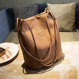 <bold>Bucket / Tote Bag<br>Vegan-Leather Handbag Brown - strapsandbrass.com