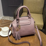Top-Handle / Crossbody Bag  <br>Genuine-Leather Handbag Pink - strapsandbrass.com