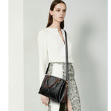<bold>Top-Handle  / Crossbody Bag <br>Genuine-Leather Handbag  - strapsandbrass.com