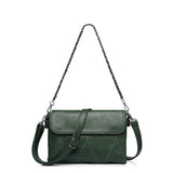 <bold>Crossbody / Shoulder Bag <br>Vegan-Leather Handbag Green - strapsandbrass.com