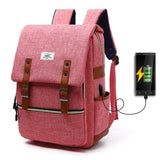 Backpack USB Charging<br> Backpack Pink - strapsandbrass.com
