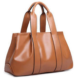 <bold> Tote / Shoulder Bag <br> Vegan-Leather Handbag Brown - strapsandbrass.com