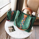 <bold>Tote / Shoulder Bag <br>Vegan-Leather Handbag Green - strapsandbrass.com