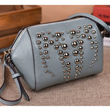 Shell / Crossbody Bag  <br>Genuine-Leather Handbag Blue - strapsandbrass.com