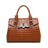 <bold>Top-Handle / Crossbody Bag <br>Genuine-Leather Handbag Brown - strapsandbrass.com