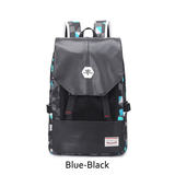 Backpack USB Charging <br> Oxford Backpack BlueBlack - strapsandbrass.com