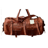 Duffel / Shoulder Bag <br> Genuine Leather Handbag  - strapsandbrass.com