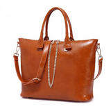 <bold>Tote / Crossbody Bag <br>Genuine-Leather Handbag Brown - strapsandbrass.com
