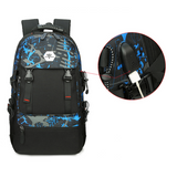 Backpack USB Charging<br> Oxford Backpack Blue - strapsandbrass.com
