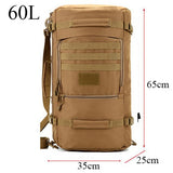 Backpack Military or Tactical <br> Nylon Backpack 60L  Khaki - strapsandbrass.com