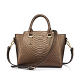 <bold>Messenger / Tote Bag <br>Genuine-Leather Handbag Anti-Gold - strapsandbrass.com