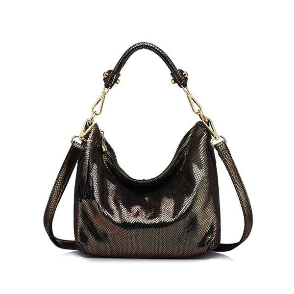 <bold>Hobo  / Tote Bag <br>Genuine-Leather Handbag Anti Brass - strapsandbrass.com