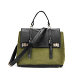 <bold>Messenger / Crossbody Bag <br>Vegan-Leather Handbag Army Green - strapsandbrass.com
