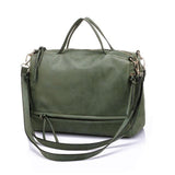 <bold>Messenger  / Crossbody Bag <br>Vegan-Leather Handbag Army Green - strapsandbrass.com