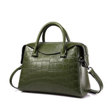 <bold>Top-Handle  / Shoulder Bag  <br>Vegan-Leather Handbag Army Green - strapsandbrass.com