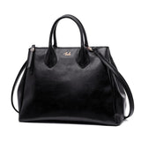 <bold>Tote /  Top-Handle Bag <br>Vegan-Leather Handbag Black - strapsandbrass.com