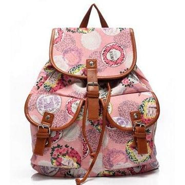 <bold>Fashion Backpack <br>Canvas Fashion Backpack B Pink backpack - strapsandbrass.com
