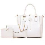 <bold>Tote Crossbody Bag & Purse Set <br>Vegan-Leather Handbag Beige - strapsandbrass.com