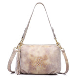 <bold>Crossbody / Shoulder Bag <br>Genuine-Leather Handbag Beige - strapsandbrass.com