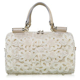 <bold>Top-Handle Bag <br>Genuine-Leather Handbag Beige - strapsandbrass.com