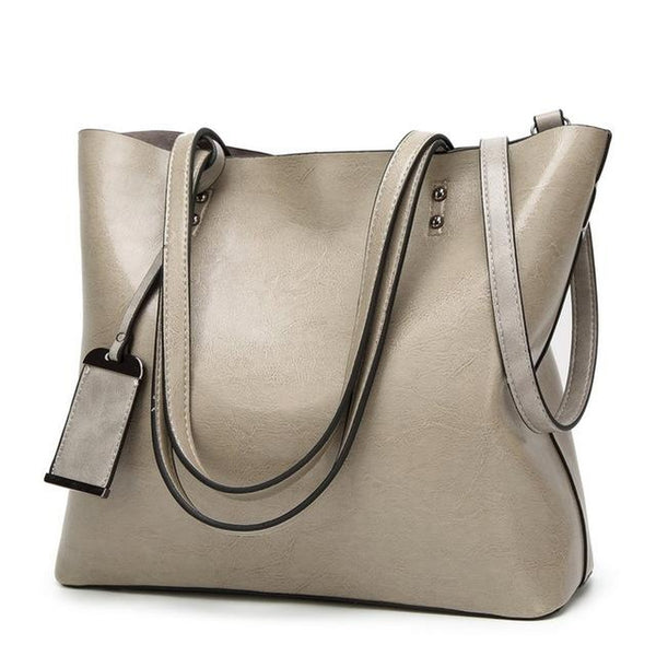 <bold>Tote  / Shoulder Bag  <br>Vegan-Leather Handbag Beige - strapsandbrass.com