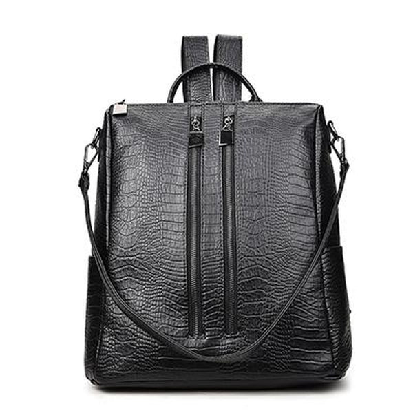 <bold>Fashion Backpack  <br>Vegan-Leather Fashion Backpack Black1 - strapsandbrass.com