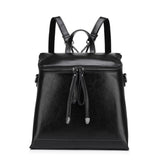 <bold>Fashion Backpack  <br>Genuine-Leather Fashion Backpack Black - strapsandbrass.com