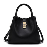 <bold>Tote / Bucket Bag <br>Vegan-Leather Handbag Black - strapsandbrass.com