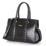 <bold>Messenger  / Crossbody Bag  <br>Vegan-Leather Handbag Black - strapsandbrass.com