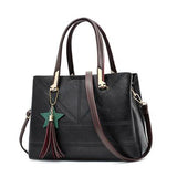<bold>Tote / Crossbody Bag  <br>Vegan-Leather Handbag Black - strapsandbrass.com