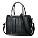 <bold>Top-Handle / Crossbody Bag  <br>Vegan-Leather Handbag Black - strapsandbrass.com
