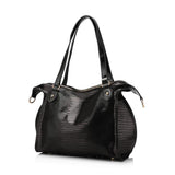 <bold>Tote  / Shoulder Bag <br>Genuine-Leather Handbag Black - strapsandbrass.com