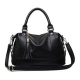 <bold>Top-Handle / Crossbody Bag  <br>Vegan-Leather Handbag Black - strapsandbrass.com